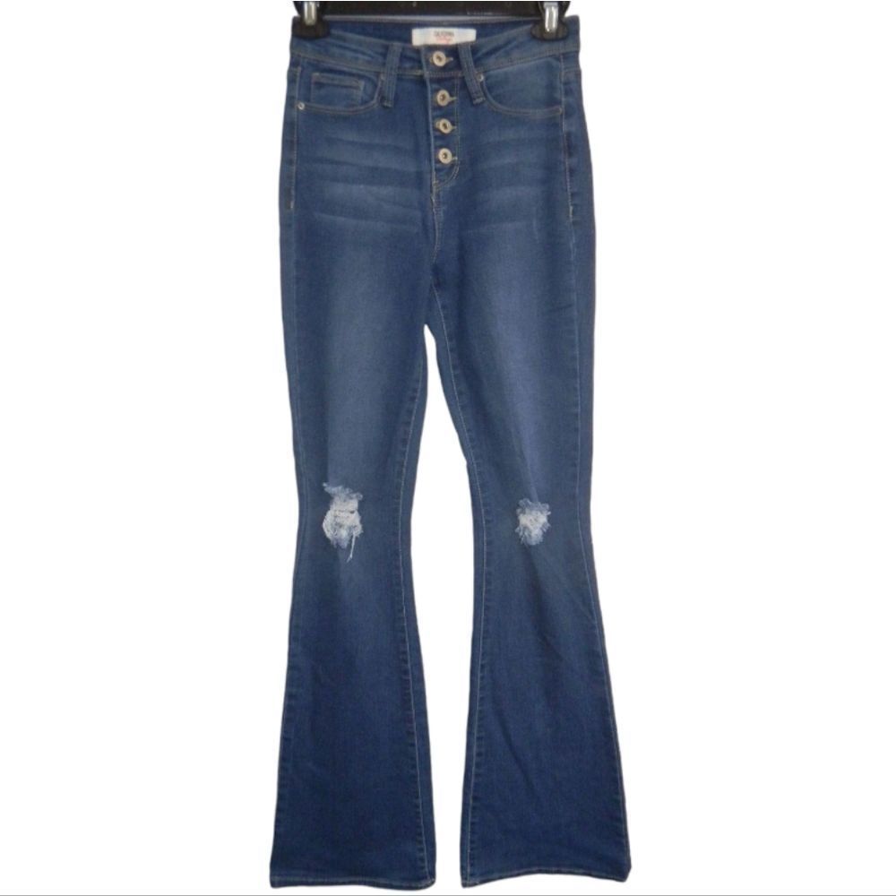 CALIFORNIA NWT Vintage 4Button Closure Denim Jeans Distressed Knees 3/26‎